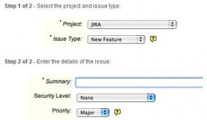 JIRA (screenshot of creating an issue)