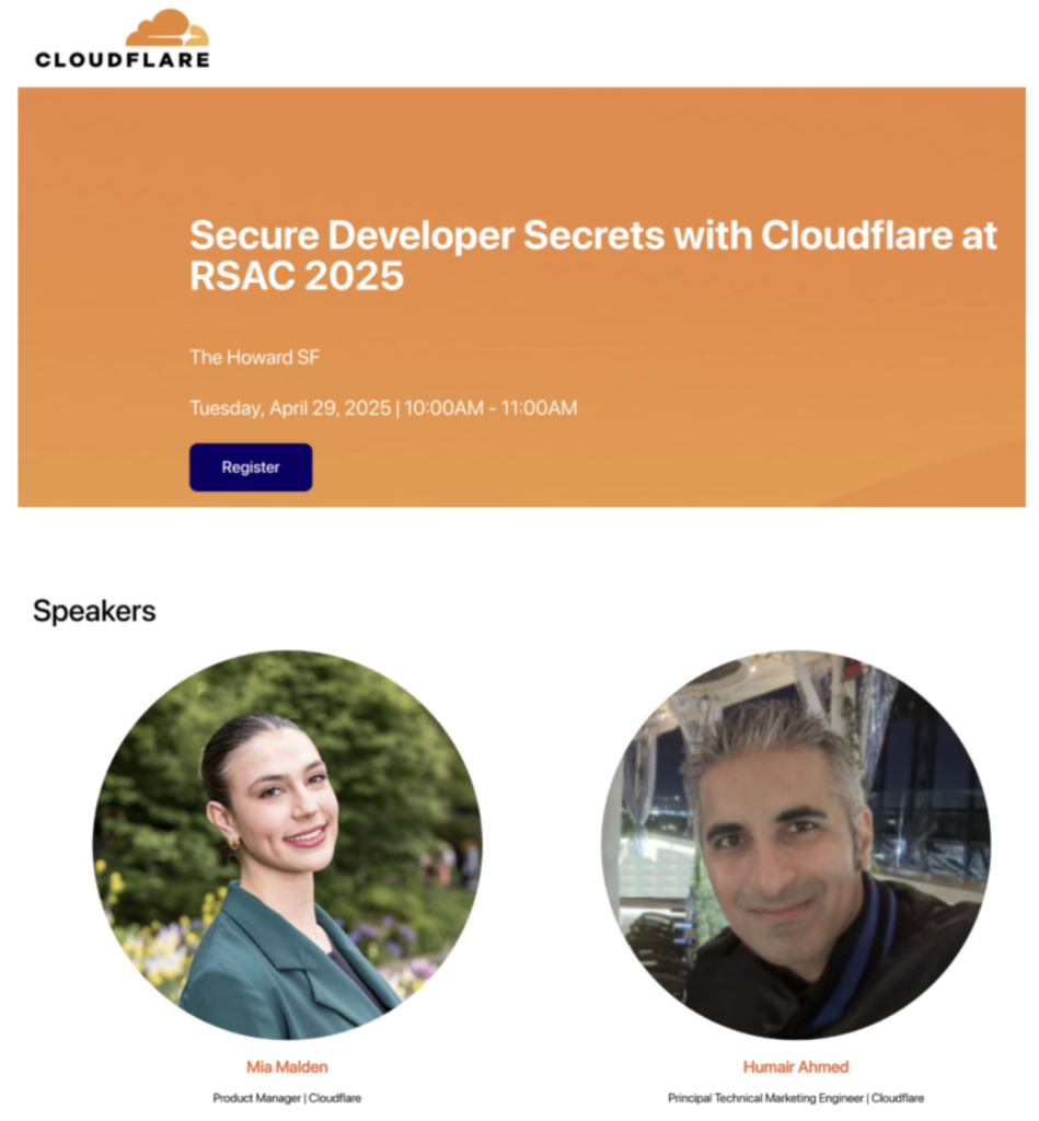 Secure Developer Secrets with Cloudflare at RSAC 2025