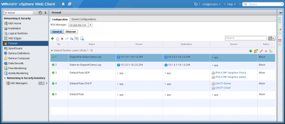 Configuring VMware NSX DFW Rules
