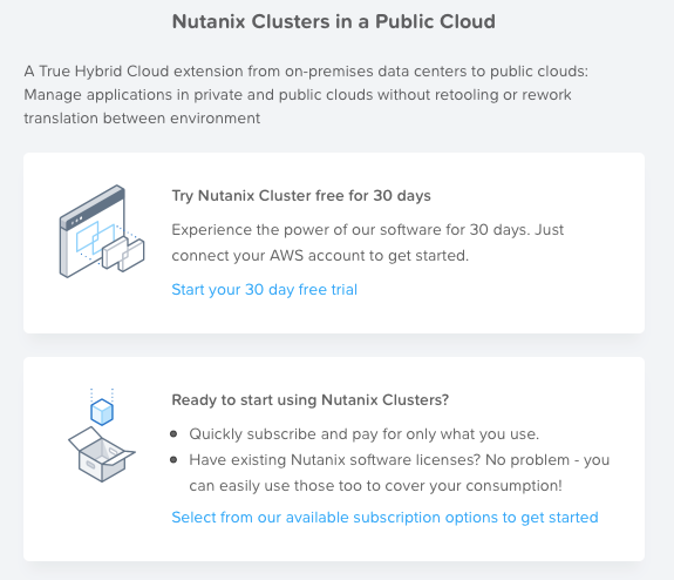 Nutanix Clusters Free Trial