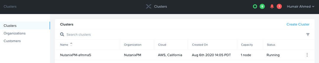 Nutanix Cluster Created and Running